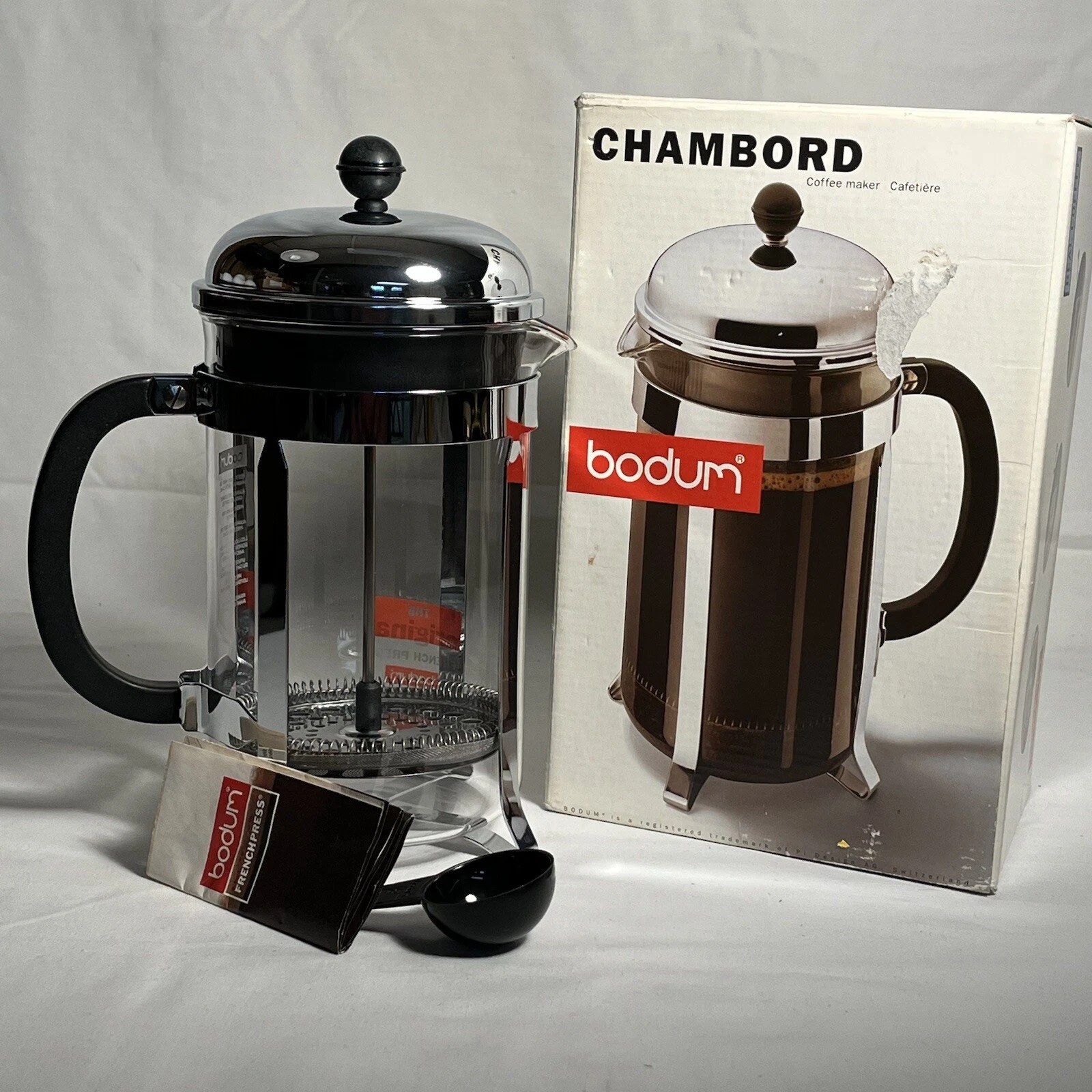 NIB Bodum Chambord Coffee FRENCH Press 32oz. Opened box
