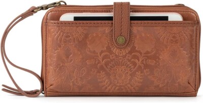 The Sak Iris Crossbody Purse Women's Cellphone Bag & Wallet Tobacco Floral NWT