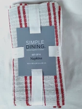 Set of 6  Simple Dining Plaid Table Napkins Kitchen  18 in x 18 in New