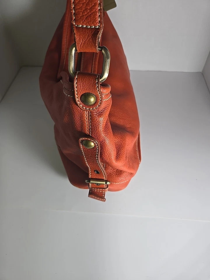 Nuovedive 意大利橙色棕色 Burnt Sienna 皮革挎包钱包 — 第 4/4 张图片