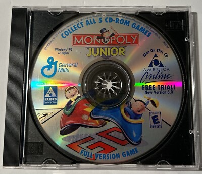 Monopoly Junior PC CDROM Hasbro Windows 1999 Promotional General Mills DISC ONLY