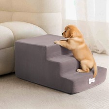 3Step Dog Stairs Pet Puppy For Bed Sofa Cat Ladder Ramp With Removable Cover UK