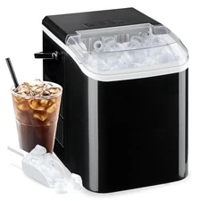 Countertop Ice Maker Machine Self-Cleaning with Scoop Basket & Handle
