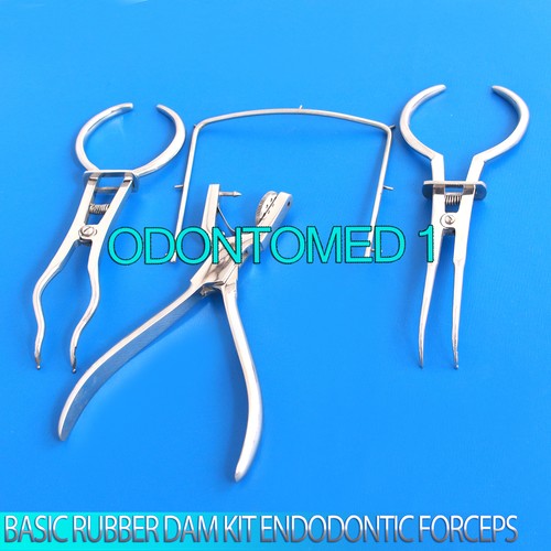 Dental Rubber Dam Set,Rubber Ainsworth,Forceps,Clamps,Rubber Dam Frame 15 DN-519