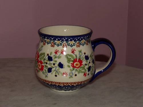 Polish Pottery 16 oz. Bubble Mug! UNIKAT Signature Exclusive Zoey Pattern!