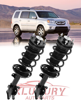 Pair Front Complete Loaded Shock Strut w/ Springs Mounts For 2009-15 Honda Pilot