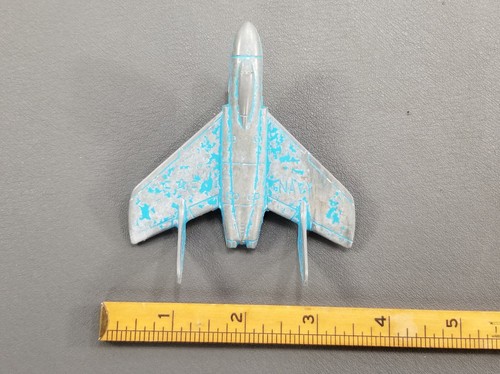 VTG MIDGETOY 1960s JET BLUE NAVY PLANE DIECAST METAL TOY BLUE - Picture 4 of 10