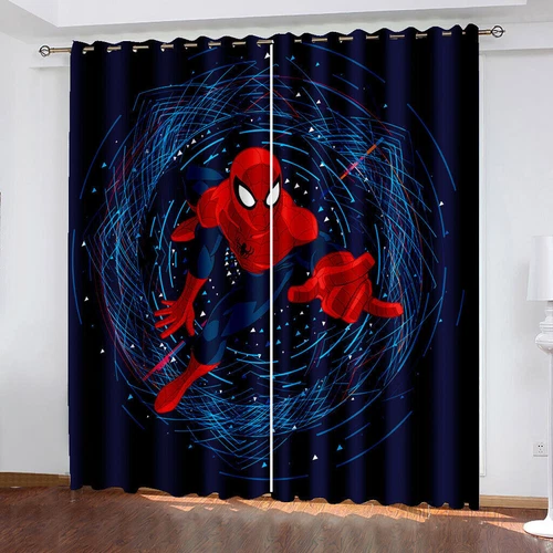 Marvel Spiderman 3D Dicke Verdunkelung Schlafzimmer Vorhänge Thermo Ring Top Ösen Geschenk - Bild 15 von 20