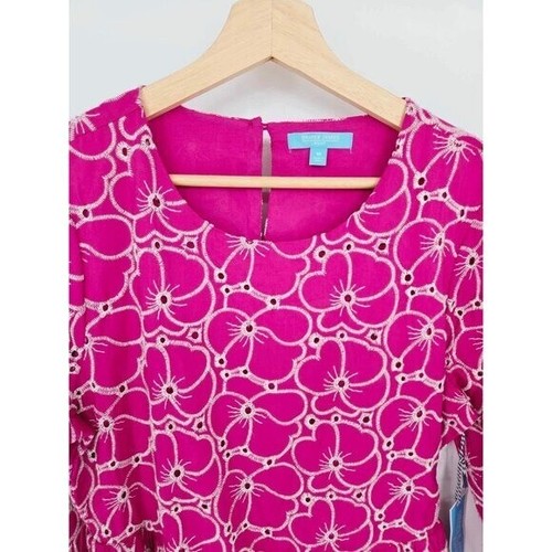 Draper James RSVP Kleid rosa bestickt Blumen Gr. Medium neu - Bild 5 von 11