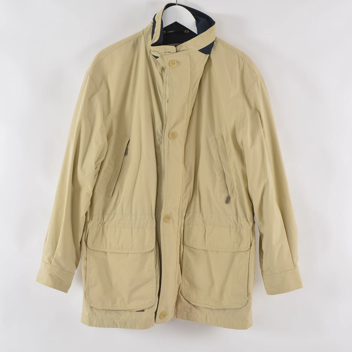 Westbury Men s Parka Jacket Size 48 Beige Cotton Blend Two Pocket