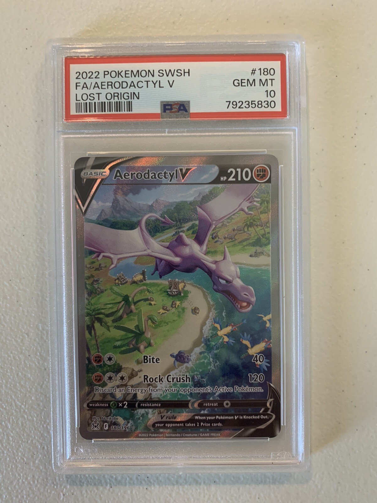 Aerodactyl V Alternate Art - PSA 10 GEM MINT - Pokemon Lost Origin 180/196