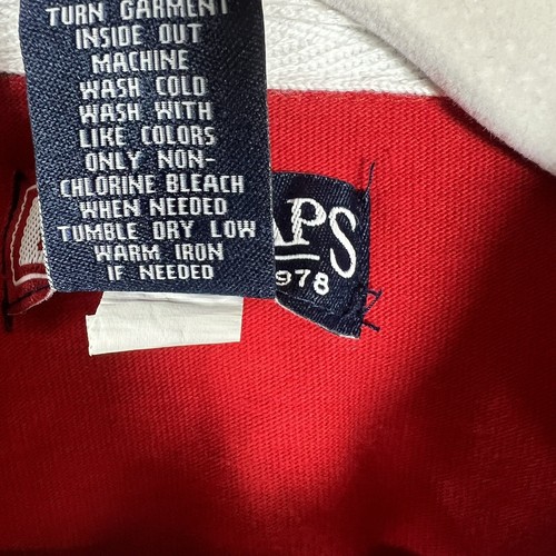 CHAPS Polo Rugby Shirt Boys Sz 6 Red Black Striped Long Sleeve VTG - Picture 5 of 8