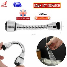 360° Swivel Hose Water Tap Sink Faucet Filter Extension Nozzle Sprayer UK STOCK