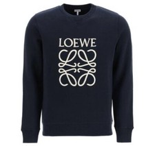 NWT LOEWE Navy Dark Blue Embroidered Anagram ...