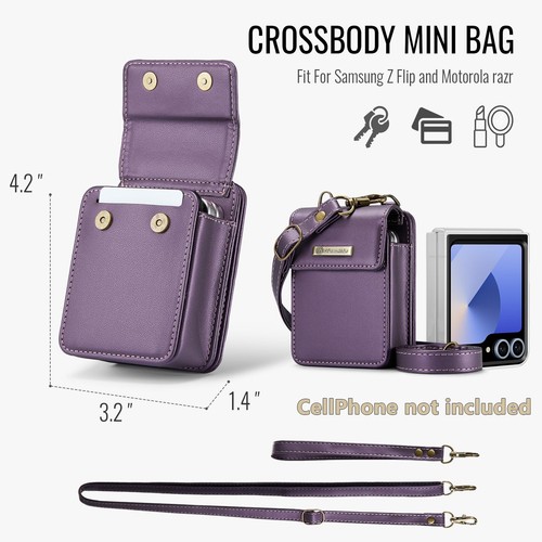 Anti-Slip Foldable Phone Bag, Secure Grip Pouch for Samsung Galaxy Z Flip 4 5 6 - Picture 7 of 17