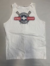 Vintage Men s Speedo Lifeguard Coast Watch Beach Tank Top T-Shirt A4
