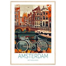 Amsterdam Travel Poster Netherlands Wall Art Netherlands Amsterdam Print