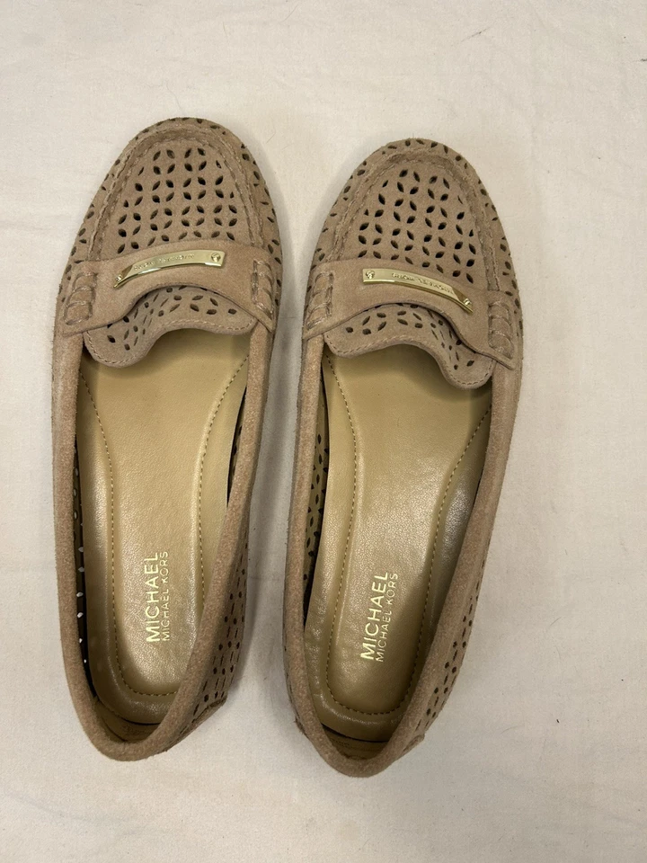 Michael Kors Taupe Gamuza Mocasín Zapatos de Conducción Planos Mujer Talla 6M Foto 3 de 4