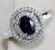 2CT Treated Amethyst 925 Solid Sterling Silver Ring Jewelry Sz 7 GB1-2