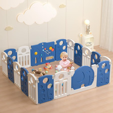 Adjustable Baby Playpen with Game Panel - Indoor/Outdoor Safety Fence 18 Panels