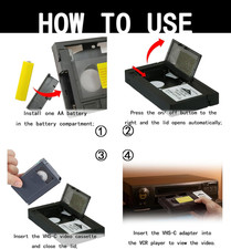 VHS-C Tape Cassette Adapter Camcorders Motorized VHS to Ideal VCR Player Video