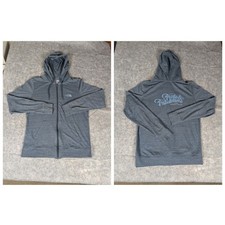 The North Face Womens L Gray Heather Zip Up Hoodie Trails Tabulations Graphic