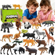 Safari Animals Figures Toys, Realistic Wild Zoo Animal Figurines, Plastic Africa