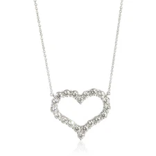 Tiffany & Co. Platinum Diamond Large Heart Pendant