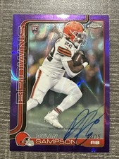 2025 Topps Chrome Dylan Sampson RC Purple Lava Refractor AUTO /75 Browns