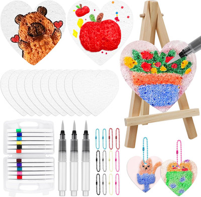 Magic Puffy Paint Set Schaum Textur Malset für Kinder Heart Schwammbilder 3D Foa