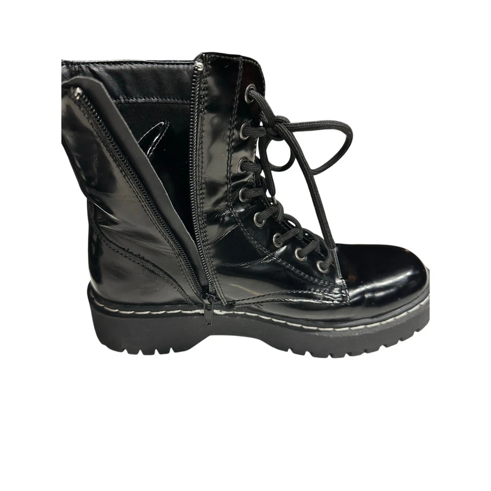 Botas para mujer Soda Combat Moto Harley Paton con cordones Goth Grunge negras 8M Foto 4 de 4