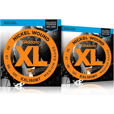 D'Addario EXL160BT Balanced Tension Long Scale Elec Bass String Set 50120 2 Pk