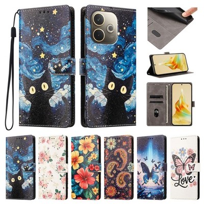 Bedruckte Lederhülle Brieftasche Cover Für OPPO Reno 15F 14F 13F 12F Find X9 X8