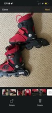 K2 Raider Pro Inline Skates Sz 13-4 Adjustable Red Black Fit Up To 76mm Wheels 