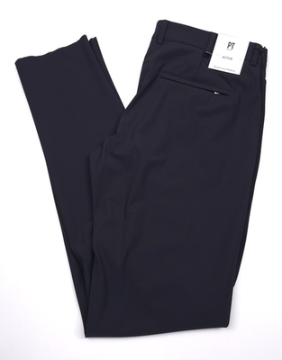 #ad PT Torino Kinetic Epsilon Active Dress Pants Mens Size 34 EU 50 Solid Black $188.47