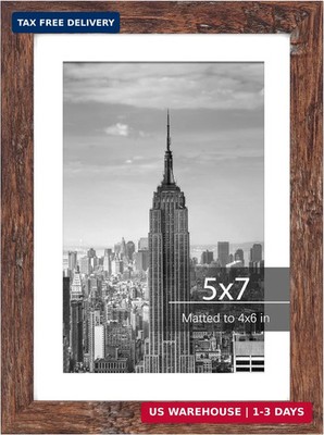 Fixwal 5x7 Picture Frame MDF Display Photo Frames With Plastic Cover, 4x6 With M