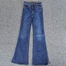 American Eagle Outfitters Flare Jeans High Rise Dark Wash Stretch Womens Size 00