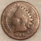 1864 Indian Head Cent Penny 1C - Grade G - #14372