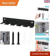Image of Elegant Wall-Mounted Toothbrush Holder - Stainless Steel, 5 Slots for Hygieni...