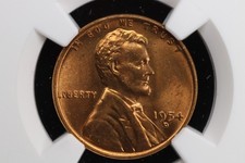 NGC 1954 Grade MS 65 Lincoln Wheat US Small Cents (1909-1958) for