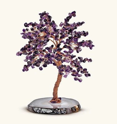 Oasis Feng Shui Amethyst Crystal Tree of Life NIB Original box Karma & Luck