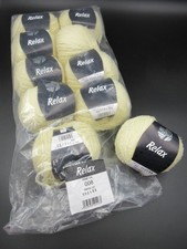🔴🔴  500g hellgelb Lana Grossa  "Relax"  Baumwollgarn in Vrillee-Optik