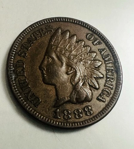 1888 INDIAN HEAD CENT - Full LIBERTY & 4 DIAMONDS XF+ Details As Shown # IHP1888