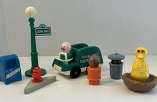 Fisher Price Little People Plaza Sésamo Lote de 9 Piezas Coche Saneamiento Big Bird