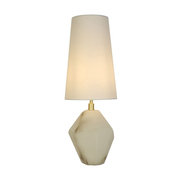 Tischlampe Stoff Blendarm Harz E27 55,5 Cm Weiß Nachttisch Leuchte Schlafzimmer-image
