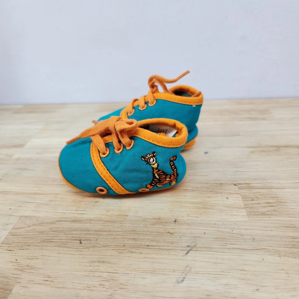 Винтажная вышитая детская обувь Disney Pooh Tigger размер 6-12 месяцев - Изображение 2 из 4