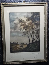 Dutch Lucien Dasselborne Copper Plate Etching/AKA Davril (1873-1962) Carriage 