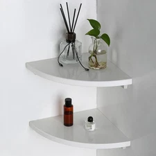 Italian Marble Corner Shower Shelf for Bathroom, 10'' Marble Corner Shelves f...