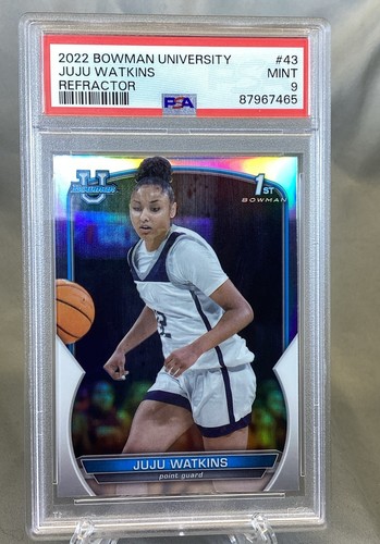 JuJu Watkins 1st Refractor Bowman University Bowman #43 USC Trojans PSA 9 - Picture 1 of 4