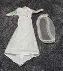 Vintage Barbie Lace Wedding Dress & Veil White Pink Rose
